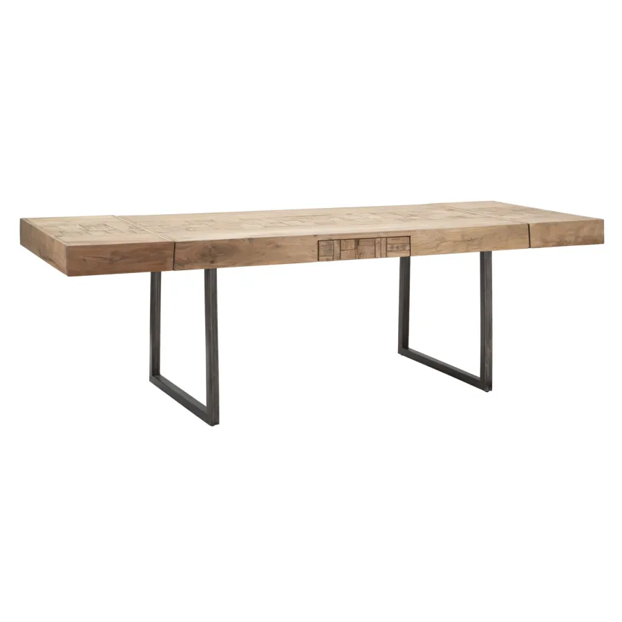 Stół jadalny MUMBAI ALL. 160x90x77 cm - Długość całkowita 240 (Akacja nilotica)